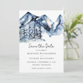 Save The Date Aquarelle Rustique Blue Mountain Enregistrer la da (Debout devant)