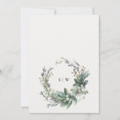 Save The Date Aquarelle rustique Mariage de serrure vert feuilla (Dos)