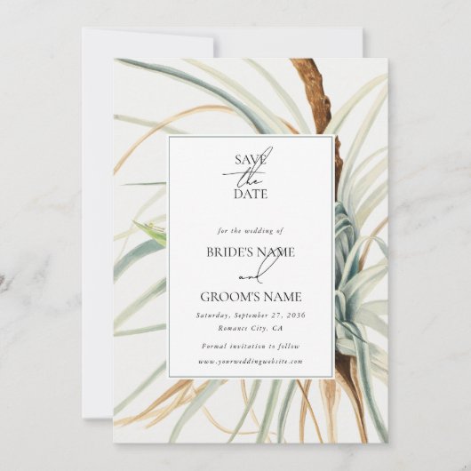 Save The Date Aquarelle Rustique Neutral Boho Mariage botanique (Devant)