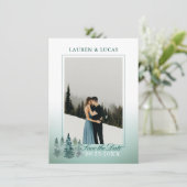 Save The Date Aquarelle Rustique Pine Spruce Arbres Mariage PHOT (Debout devant)