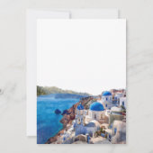 Save The Date Aquarelle Santorini Grèce Destination Mariage (Dos)