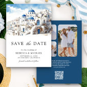 Save The Date Aquarelle Santorini Grèce Mariage photo