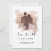 Save The Date Aquarelle simple Design moderne Palm Folio Photo (Devant)