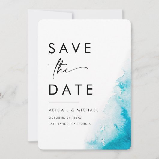Save The Date Aquarelle simple manuscrite Enregistrer la date (Devant)