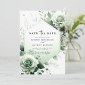 Save The Date Aquarelle simple Whimsage Mariage vert (Debout devant)