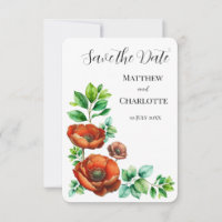 Aquarelle Sublime Rouge Poppies en style Vintage
