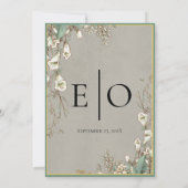 Save The Date Aquarelle terrestre vintage Fleur blanche (Dos)