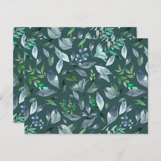 Save The Date Aquarelle tombée feuilles 5 (Devant / Derrière)