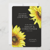 Save The Date Aquarelle tournesol Wedding shower noir (Devant)