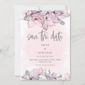 Save The Date Aquarelle translucide Fleurs baies Enregistrer La  (Devant)