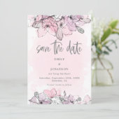 Save The Date Aquarelle translucide Fleurs baies Enregistrer La  (Debout devant)