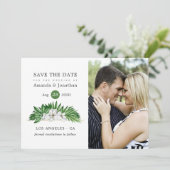 Save The Date Aquarelle Tropical Floral Beach Mariage (Debout devant)