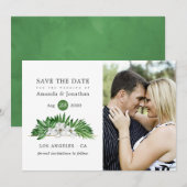 Save The Date Aquarelle Tropical Floral Beach Mariage (Devant / Derrière)