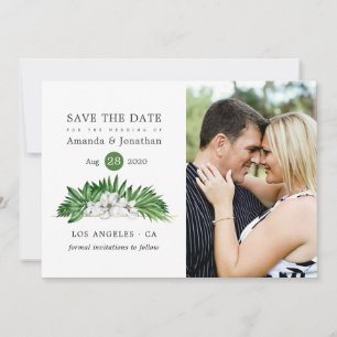Save The Date Aquarelle Tropical Floral Beach Mariage