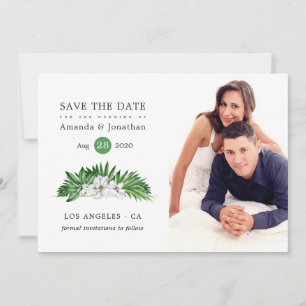 Save The Date Aquarelle Tropical Floral Mariage géométrique