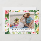 Save The Date Aquarelle Tropical Floral Photo Enregistrer La Dat (Devant)