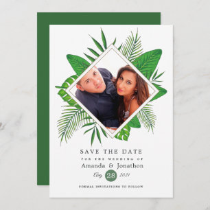 Save The Date Aquarelle Tropical Luau Aloha Mariage Photo