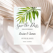 Save The Date Aquarelle Tropical Palm Leaf Mariage botanique