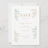 Save The Date Aquarelle Tropical Palm Tree Boho Mariage photo (Devant)