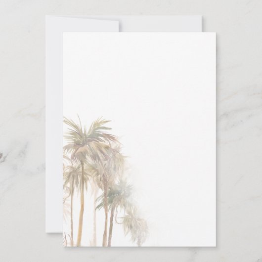 Save The Date Aquarelle Tropical Palm Trees Mariage (Dos)
