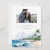 Save The Date Aquarelle tropicale de plage (Dos)