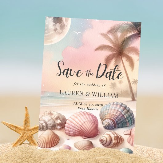 Save The Date Aquarelle tropicale des palmiers