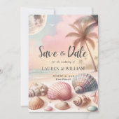 Save The Date Aquarelle tropicale des palmiers (Devant)