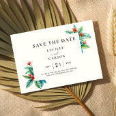 Save The Date Aquarelle tropicale Feuillage Vert Moderne