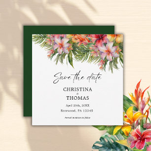 Save The Date Aquarelle tropicale florale Enregistrer la date