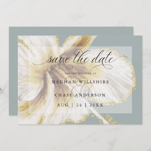 Save The Date Aquarelle tropicale jaune pâle et ivoire S