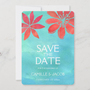 Save The Date Aquarelle tropicale océanique florale Enregistrer 