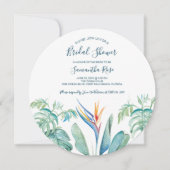 Save The Date Aquarelle tropicale ronde Fête des mariées botaniq (Devant)