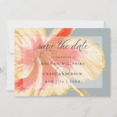 Save The Date Aquarelle Tropicale Scarlet et Jaune Enregistrer (Devant)