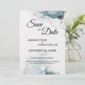 Save The Date Aquarelle turquoise Esquisse Mariage Enregistrer L (Debout devant)