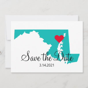 Save The Date Aquarelle Turquoise Turquoise Maryland Destination