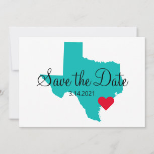 Save The Date Aquarelle Turquoise turquoise Texas Destination