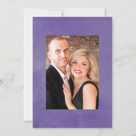 Save The Date Aquarelle ultra violette Mariage (Dos)