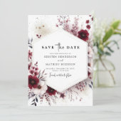 Save The Date Aquarelle unique Mariage de Bourgogne (Debout devant)