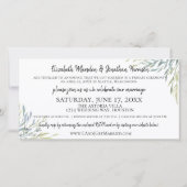 Save The Date Aquarelle Verdure Photo Réception Mariée (Dos)