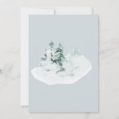 Save The Date Aquarelle Vert Blanc Forêt Pins Mariage (Dos)