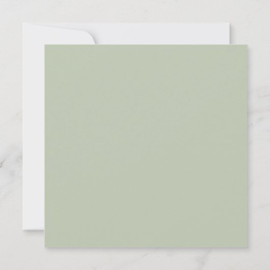 Save The Date Aquarelle verte Mariage minimal (Dos)