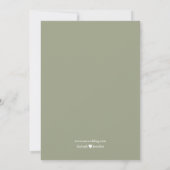 Save The Date Aquarelle verte moderne Sage Mariage Floral (Dos)