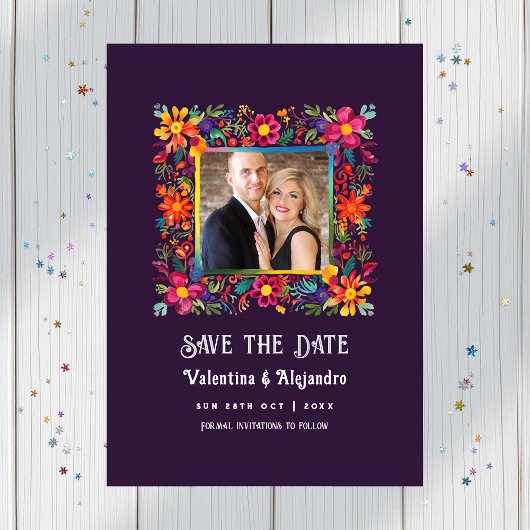 Save The Date Aquarelle vibrante mexicaine Fiesta Mariage