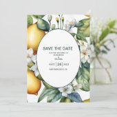 Save The Date Aquarelle vintage Mariage d'agrumes d'été (Debout devant)