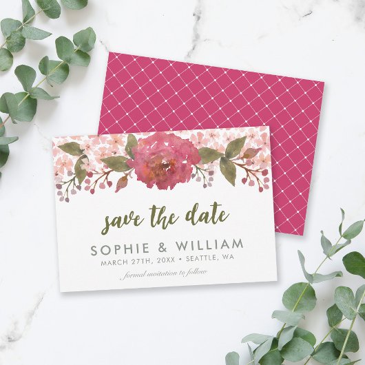 Save The Date Aquarelle violette Floral Enregistrer la date
