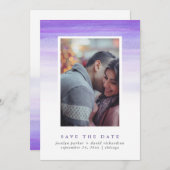 Save The Date Aquarelle violette Ombre | Photo Enregistrer la da (Devant / Derrière)
