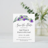 Save The Date Aquarelle violette Violette Lavande Eucalyptus (Debout devant)
