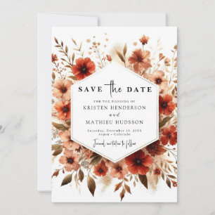 Save The Date Aquarelle Whimsical Terracotta Mariage