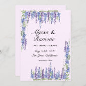 Save The Date Aquarelle Wisteria Purple Enregistrer la date (Devant / Derrière)
