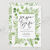 Save The Date Aquarelles et cadre d'Eucalyptus (Devant / Derrière)